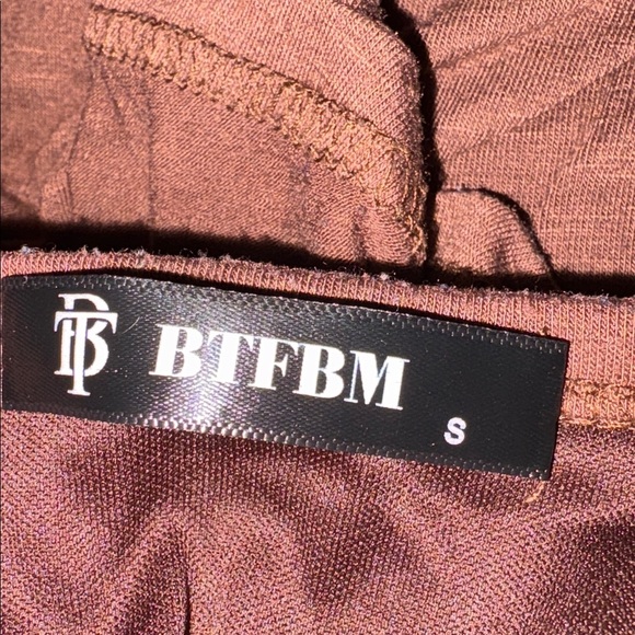 BTFBM Ruched Bodycon Wrap Front Fitted Mini Dress(B 34” W 28”L  36.2” - Picture 6 of 7